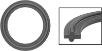 Image of Product. Front orientation. Contains Inset. Tube Fitting Gaskets. Water- and Steam-Resistant EPDM Gaskets for Quick-Clamp Tube Fittings.