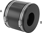 Image of Product. Clamp On × Clamp On. Front orientation. Contains Annotated. Pipe and Fittings. Drain, Waste, and Vent PVC Clamp-On Pipe Fittings for Water, Offset Straight Reducers, Clamp-On Female for Pipe Ends  × Clamp-On Female for Pipe Ends.