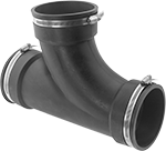 Image of Product. Clamp On × Clamp On × Clamp On. Front orientation. Pipe and Fittings. Drain, Waste, and Vent PVC Clamp-On Pipe Fittings for Water, Tee Connectors, Clamp-On Female for Pipe Ends × Clamp-On Female for Pipe Ends × Clamp-On Female for Pipe Ends.