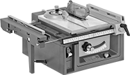 Image of Product. Front orientation. Table Saws. Miniature Electric Bench-Top Table Saws.