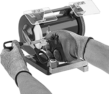 Image of ProductInUse. Front orientation. Blade Sharpeners. Adjustable-Angle Electric Scissors Sharpeners.