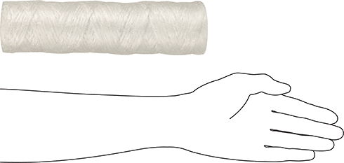 Image of Product. Side1 orientation. Contains SizingReference. Filter Cartridge for Solvents&Mineral Acids, High-Temperature, 10" High x 2-1/2" OD, 10 Microns.