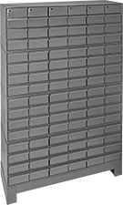Image of Product. 96 Drawers (Full Height). Front orientation. Cabinets. Small-Parts Cabinets, Painted Steel—Assembled, Full-Height Storage, 96 Drawers.