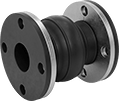 Image of Product. Expansion Joint. Front orientation. Pipe Expansion Joints. Pipe Expansion Joints with Sealing Flanged Ends for Plastic Pipe.