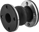 Image of Product. Expansion Joint. Front orientation. Pipe Expansion Joints. Pipe Expansion Joints with Sealing Flanged Ends for Metal Pipe.