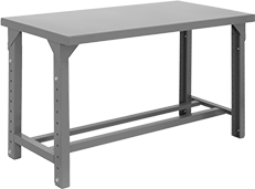 Image of Product. Front orientation. Tables. Heavy Duty Adjustable-Height Steel Tables, Stationary.
