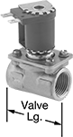 Image of Product. Front orientation. Contains Annotated. Solenoid On/Off Valves. Solenoid On/Off Valves for Drinking Water, 303 Stainless Steel Body with Quick-Disconnect-Terminal Wire Connection.