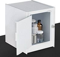 Image of ProductInUse. Front orientation. White. Tabletop Nonflammable Acids and Corrosives Safety Cabinets, Stationary, White.