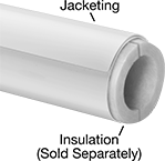 Image of ProductInUse. Front orientation. Contains Annotated. Tubes. PVC Pipe Insulation Jacketing.