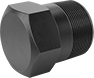 Image of Product. Male. Front orientation. Pipe and Fittings. Extreme-Pressure Iron and Steel Threaded Pipe Fittings, External-Hex-Drive Plugs, Threaded Fitting Connection, Male, Hex Body.