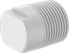 Image of Product. Male. Front orientation. Pipe and Fittings. High-Temperature PTFE Pipe Fittings for Harsh Chemicals, Plugs, Threaded Fitting Connection, Male.