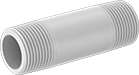 Image of Product. Front orientation. Pipe and Fittings. High-Temperature PTFE Pipe Nipples and Pipe for Harsh Chemicals, Pipe—Threaded on Both Ends.