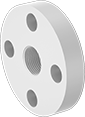 Image of Product. Front. Front orientation. Pipe and Fittings. High-Temperature PTFE Pipe Flanges for Harsh Chemicals.