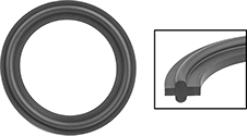 Image of Product. Front orientation. Contains Inset. Tube Fitting Gaskets. Water- and Steam-Resistant Metal-Detectable EPDM Gaskets for Quick-Clamp Tube Fittings.