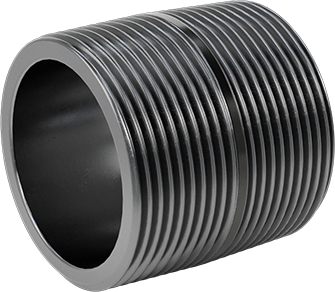 Image of Product. Front orientation. Thick-Wall Welded Steel Pipe Nipple, Fully Threaded, 1-1/2 Pipe Size.