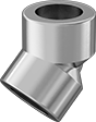 Image of Product. Female. Front orientation. Pipe and Fittings. High-Pressure Stainless Steel Socket-Connect Pipe Fittings, 45° Elbow Connectors, Socket Connect.