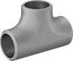Image of Product. Butt Weld. Front orientation. Pipe and Fittings. Medium-Pressure Stainless Steel Butt-Weld Pipe Fittings, Tee Connectors, Butt Weld.