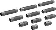 Image of Product. Front orientation. Pipe and Fittings. Standard-Wall Iron and Steel Threaded Pipe Nipples and Pipe Assortments, Male.