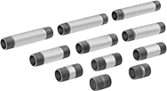 Image of Product. Front orientation. Pipe and Fittings. Standard-Wall Galvanized Iron and Steel Threaded Pipe Nipples and Pipe Assortments, Male.