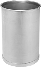 Image of Product. Front orientation. Drums. Food and Beverage Stainless Steel Drums, Protective Bottom Ring, Reinforced Top Rim, Open Head.