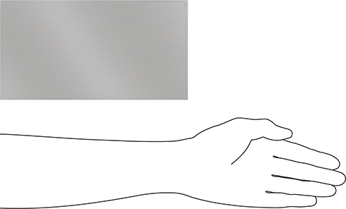 Image of Product. Side1 orientation. Contains SizingReference. Stainless Steel Wall-Mount Trash Can, Rectangular, 2 Gallon Capacity.