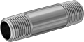 Image of Product. Male. Front orientation. Pipe and Fittings. Standard-Wall Brass and Bronze Threaded Pipe Nipples and Pipe, Pipe Adapters—Threaded on Both Ends, Male, Threaded Fitting Connection.