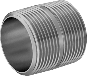 Image of Product. Front orientation. Standard-Wall Brass Pipe Nipple, Fully Threaded, 1-1/4 NPT.