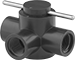 Image of Product. Assembled View. Front orientation. Diverting Valves. Easy-Clean Threaded Diverting Valves for Chemicals , Any Port Inlet.