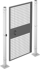 Image of Product. Front orientation. Exploded view. Machine Guards. Quick-Access Machine Guards, Hinged Single Doors.