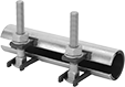 Image of Product. Front orientation. Pipe Repair Clamps. Low-Pressure Pipe Repair Clamps, Partial-Coverage Gasket.