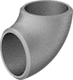 Image of Product. Front orientation. Pipe and Fittings. Low-Pressure Stainless Steel Butt-Weld Pipe Fittings, Short 90° Elbow Connectors, Butt Weld.