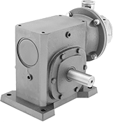 Image of Product. Front orientation. Air-Powered Gearmotors. Right-Angle-Shaft Air-Powered Gearmotors, Base Mount.