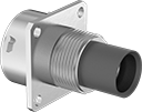 Image of Product. Back. Back orientation. Ecomate Connectors. Vibration-Resistant High-Current Ecomate Connectors, Male Panel-Mount Crimp-On Receptacles—External Housing Lock.