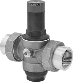 Image of Product. Front orientation. Quick-Set Pressure-Regulating Valve for Water, Brass Body, 1 NPT Female Inlet x Outlet.
