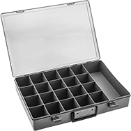 Image of Product. Front orientation. Organizer Boxes. Compartmented Organizer Boxes with Handle, Style G.
