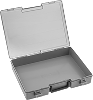 Image of Product. Front orientation. Organizer Boxes. Compartmented Organizer Boxes with Handle, Style A.