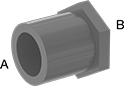 Image of Product. Front orientation. Contains Annotated. Pipe and Fittings. CPVC Pipe Fittings for Chemicals, Bushing Straight Reducing Adapters, Cement-Socket Fitting Connection, Female, Male, Threaded Fitting Connection, Hex Body.