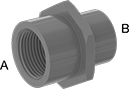 Image of Product. NPT Female × NPT Female. Front orientation. Contains Annotated. Pipe and Fittings. CPVC Pipe Fittings for Chemicals, Straight Reducers, Female, Threaded Fitting Connection.