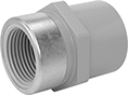 Image of Product. Back. Front orientation. Pipe and Fittings. CPVC Pipe Fittings for Chemicals, Straight Adapters with Collar.