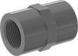 Image of Product. NPT Female. Front orientation. Pipe and Fittings. CPVC Pipe Fittings for Chemicals, Straight Connectors, Threaded Fitting Connection, Female, Round Body.