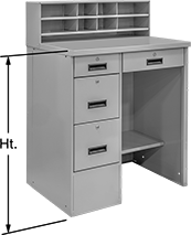 Image of Product. Front orientation. Contains Annotated. Desks. Stand-Up-Height Desks, Style C.