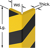 Image of Attribute. Front orientation. Corner Guards. High-Visibility Foam Corner Guards, Style 3—45° to 160° Angle.