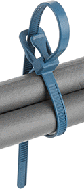 Image of ProductInUse. Front orientation. Cable Ties. Adjustable Metal-Detectable Cable Ties.