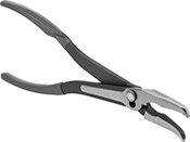 Image of Product. Front orientation. Long-Nose Pliers. Extended-Reach Bent-Nose Pliers, Wide Nose Combination Jaw.