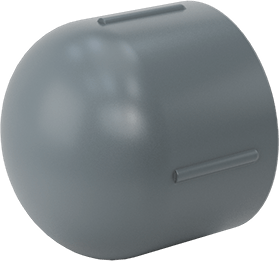 Image of Product. Front orientation. Thick-Wall Plastic Pipe Fitting for Water, Cap, 3/4 NPT Female.