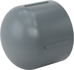 Image of Product. Front orientation. Thick-Wall Plastic Pipe Fitting for Water, Cap, 1 NPT Female.