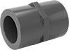 Image of Product. Cement Socket Female × NPT Female. Front orientation. Pipe and Fittings. Thick-Wall Plastic Pipe Fittings for Water, Straight Adapters, Female, Threaded Fitting Connection, Cement-Socket Fitting Connection, Hex Body.