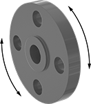 Image of Product. Raised Surface on Back. Back orientation. Contains Annotated. Pipe and Fittings. CPVC Pipe Flanges for Chemicals, Rotating Flanges, Cement Socket Female, Raised Surface.