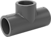 Image of Product. Cement Socket Female × NPT Female × Cement Socket Female. Front orientation. Pipe and Fittings. Thick-Wall Plastic Pipe Fittings for Water, Inline Tee Adapters, Cement-Socket Fitting Connection, Female, Threaded Fitting Connection.