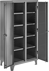 Image of Product. With 2 Doors. Front orientation. Cabinets. Extra Heavy Duty Compartmented Shelf Cabinets with Individually Locking Doors, Stationary, With 2 Doors—Assembled.